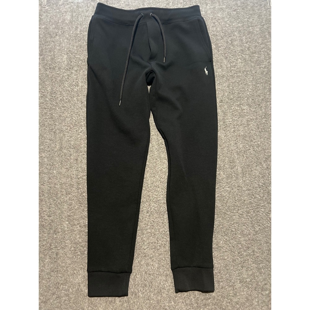 Polo ralph lauren double knit joggers mens black small casual drawstrings pony